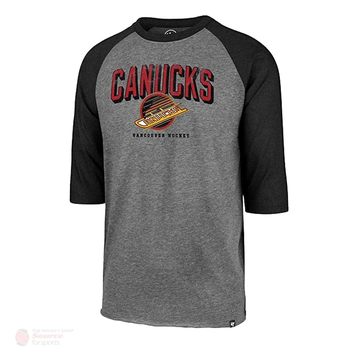 '47 BRAND Vancouver Canucks Skate 47 Brand Break Thru Club Raglan Mens Shirt 1 '47 BRAND Vancouver Canucks Skate 47 Brand Break Thru Club Raglan Mens Shirt