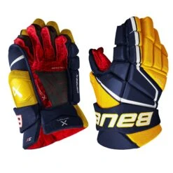 Bauer Vapor 3X Intermediate Hockey Gloves -Hockey Discount Store bauer gloves bauer vapor 3x intermediate hockey gloves navy gold 12 29160828796994
