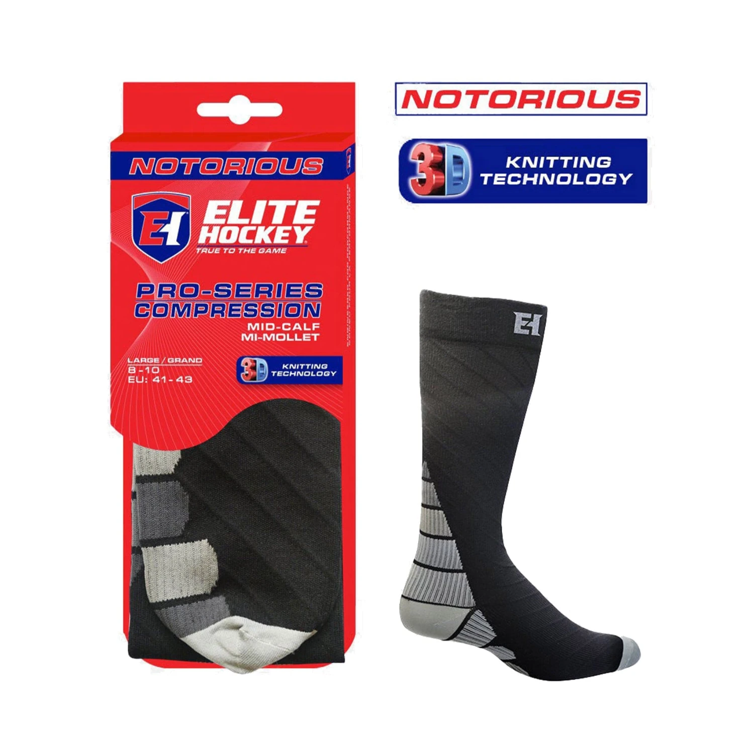 Elite Notorious Pro Tech Compression Skate Socks - Calf 1 Elite Notorious Pro Tech Compression Skate Socks - Calf